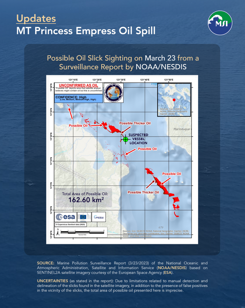 Bulletin 12: Large slicks northwest and southeast of sunken tanker — window of opportunity for oil collection