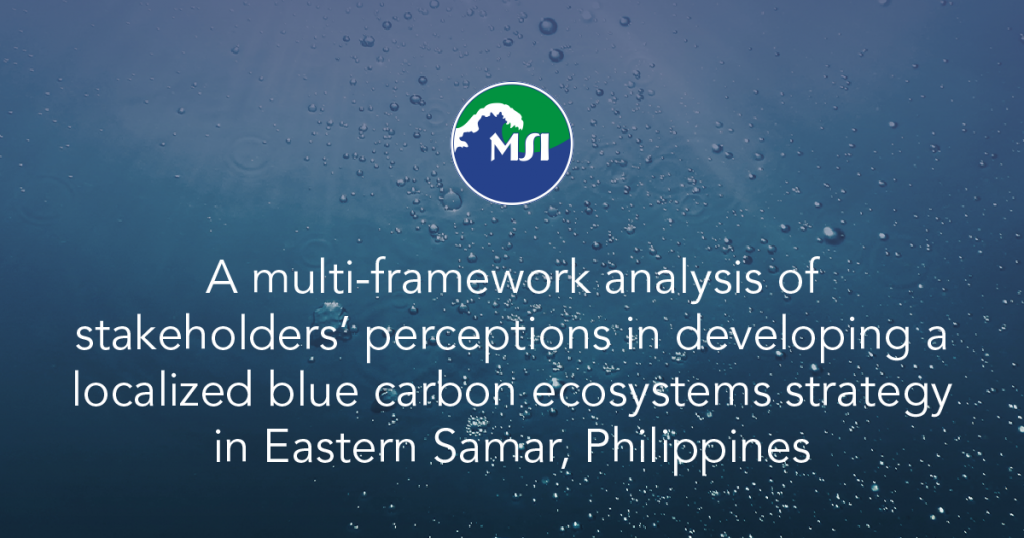 A multi-framework analysis of stakeholders’ perceptions in developing a localized blue carbon ecosystems strategy in Eastern Samar, Philippines