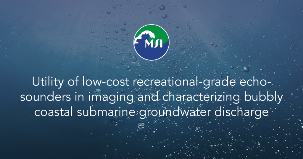 Utility of low-cost recreational-grade echosounders in imaging and characterizing bubbly coastal submarine groundwater discharge