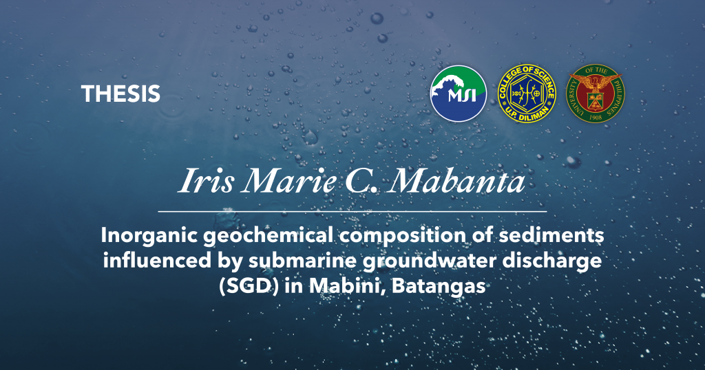 Title: Inorganic geochemical composition of sediments influenced by submarine groundwater discharge (SGD) in Mabini, Batangas